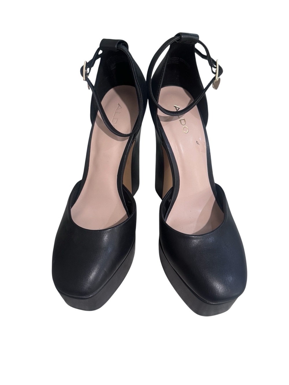 Aldo Black Platform Ankle-Strap Pumps